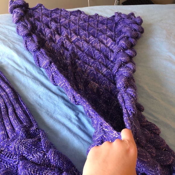 Crocheted Mermaid Tail Blanket - Picture 3 of 3